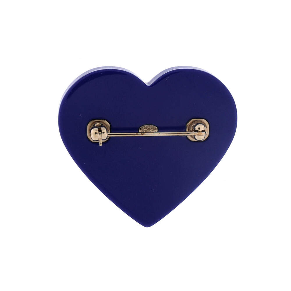 Chanel CC Heart Brooch Resin with Faux Pearls and Rhinestones - Picture 2 of 3